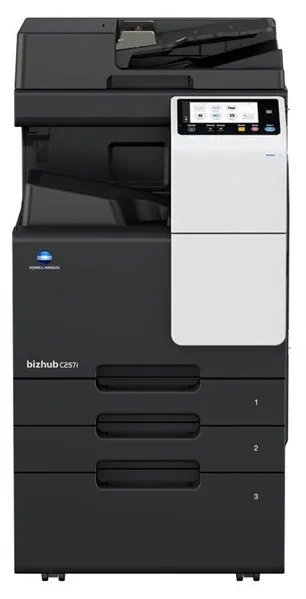МФУ лазерное Konica Minolta Bizhub C257i (ACVD021), A3, цветной, печ. 25 стр/мин (A4) 12 стр/мин (A3), скан. до 55 стр/мин., 1800 x 600 dpi (печать) 600 x 600 dpi (скан.), USB, Ethernet, без картриджей и автопода - установка и запуск специалистом АСЦ