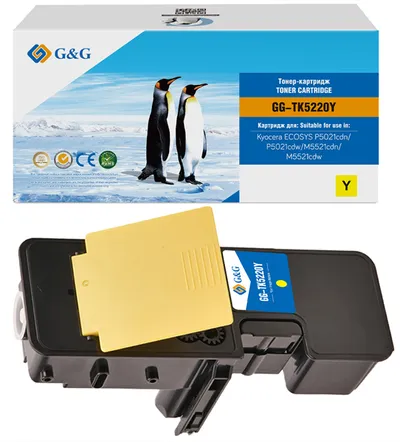 Картридж лазерный G&G GG-TK5220Y, для Kyocera ECOSYS P5021cdn/P5021cdw/M5521cdn/M5521cdw, желтый, 1200 стр.