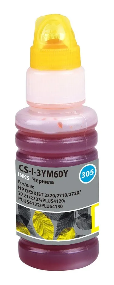 Чернила CACTUS CS-I-3YM60Y, 100мл, желтый, водные для DeskJet
