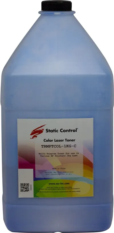 Тонер Static Control TRMPTCOL-1KG-C, голубой, 1000 г