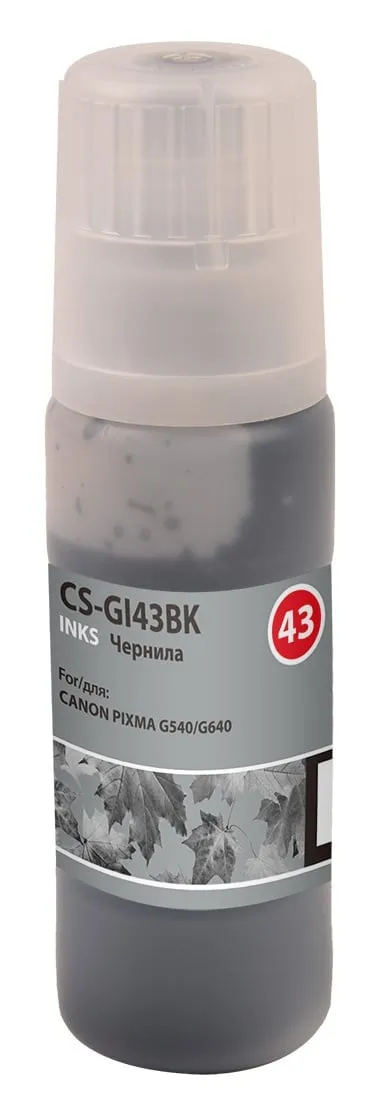 Чернила CACTUS CS-GI43BK, 60мл, черный, водные для Canon Pixma G640/540