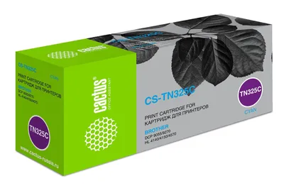 Картридж Cactus CS-TN325C, голубой, 3500 стр., для Brother