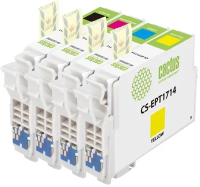 Картридж струйный Cactus CS-EPT1716, 17XL, 4 цвета, 44.6 мл, для Epson XP-33/103/203