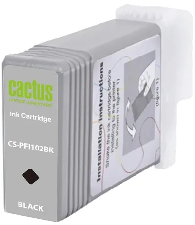 Картридж струйный Cactus CS-PFI102BK, черный, 130мл, для Canon iPF