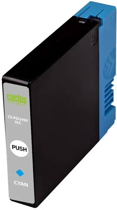 Картридж струйный Cactus CS-PGI2400XLC, голубой пигментный, 20.4 мл, для Canon MAXIFY iB4040/MB5040/MB5340