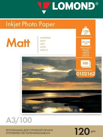 Фотобумага Lomond 0102162, A3, 120 г/м², матовая, 100 листов