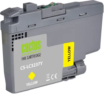 Картридж струйный Cactus CS-LC3237Y, желтый, 18.4 мл, для Brother HL-J6000DW