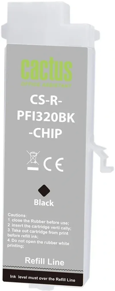 Картридж Cactus CS-R-PFI320BK-CHIP, PFI-320BK черный, 260мл, с чипом