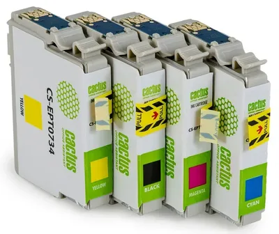 Картридж струйный Cactus CS-EPT0735, набор 4 цвета, 45.6мл, для Epson