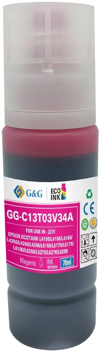 Чернила G&G GG-C13T03V34A, 70мл, пурпурный, для Epson L4150/4160/14150