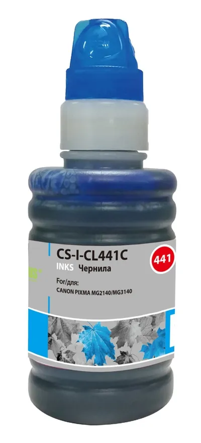 Чернила Cactus CS-I-CL441С, 100мл, голубой, совместимые, для Canon Pixma MG2140/MG3140