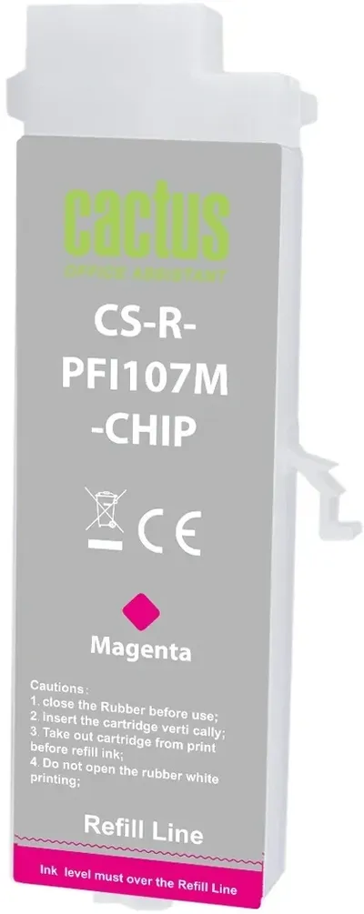 Картридж Cactus CS-R-PFI107M-CHIP, пурпурный, 260мл