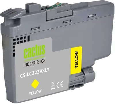 Картридж струйный Cactus CS-LC3239XLY желтый (52мл) для Brother HL-J6000DW/J6100DW с чипом