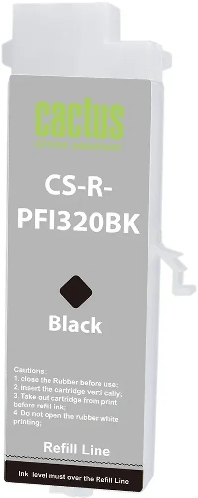 Картридж струйный Cactus CS-R-PFI320BK, PFI-320BK, черный, 260 мл, без чипа