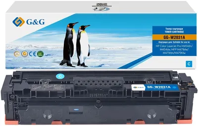 Картридж лазерный G&G GG-W2031A, 415A голубой (2100 стр.) для HP LJ M454/MFP M479