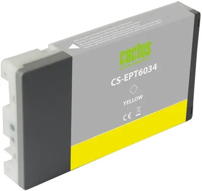 Картридж струйный Cactus CS-EPT6034, желтый пигментный, 220 мл, для Epson Stylus PRO 7880/9880