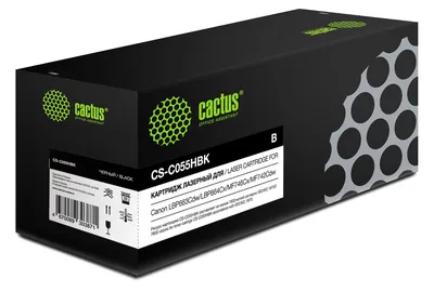 Картридж лазерный Cactus CS-C055HBK для Canon i-SENSYS LBP662, LBP663, LBP663cdw, LBP664, MF740, MF741, MF742, MF743, MF744, MF744Cdw, MF745, MF746, MF746Cx, черный, 7600 стр.