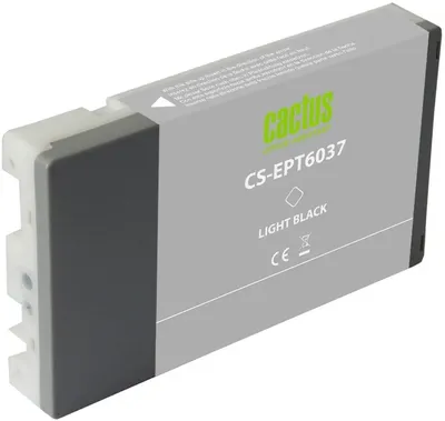 Картридж струйный Cactus CS-EPT6037, серый, 220мл