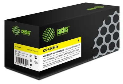 Лазерный картридж CACTUS CS-C055HY, желтый, для Canon LBP663Cdw/MF746Cx, 5900 стр.