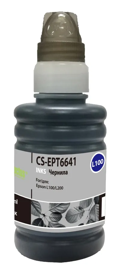 Чернила CACTUS CS-EPT6641, черный, 100мл, для Epson L100/L110/L120/L132/L200/L210/L222/L300
