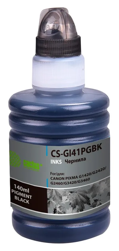 Чернила Cactus CS-GI41PGBK, 140мл, черный, для Canon PIXMA G1420/G2420