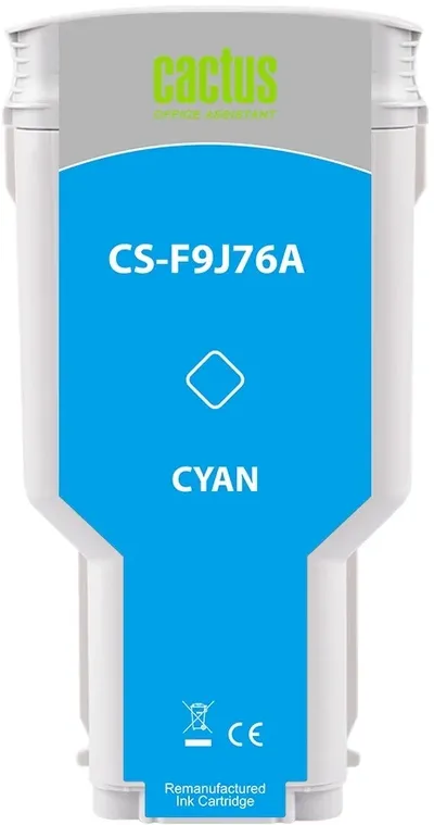 Картридж Cactus CS-F9J76A, голубой, 300мл, для HP DJ T920/T930