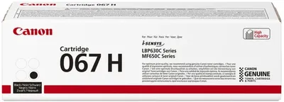 (Спец.цена) Оригинальный картридж Canon 067HBk 5106C002 для Canon i-SENSYS LBP631CW/ LBP633Cdw/ MF651Cw/ MF655Cdw/ MF657Cdw, чёрный, увеличенный, 3130 стр.