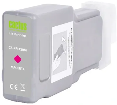 Картридж струйный Cactus CS-PFI320M, пурпурный, 300мл, для Canon imagePROGRAF