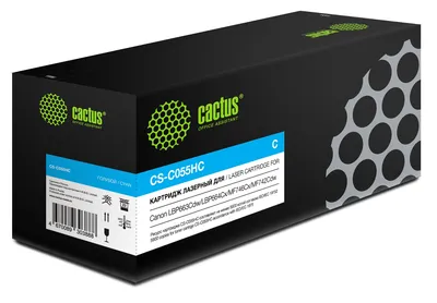 Картридж лазерный Cactus CS-C055HC, голубой, 5900 стр.