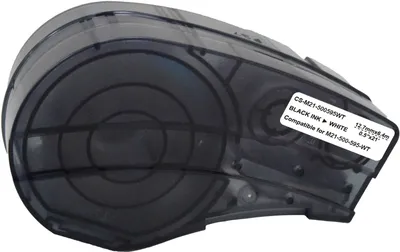 Картридж ленточный Cactus CS-M21-500595WT, 12.7мм×6.4м, черный/белый, для Brady BMP21