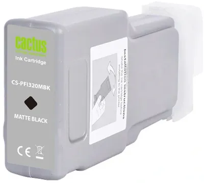 Картридж струйный Cactus CS-PFI320MBK, PFI-320, матовый черный, 300мл, для Canon TM-200/300