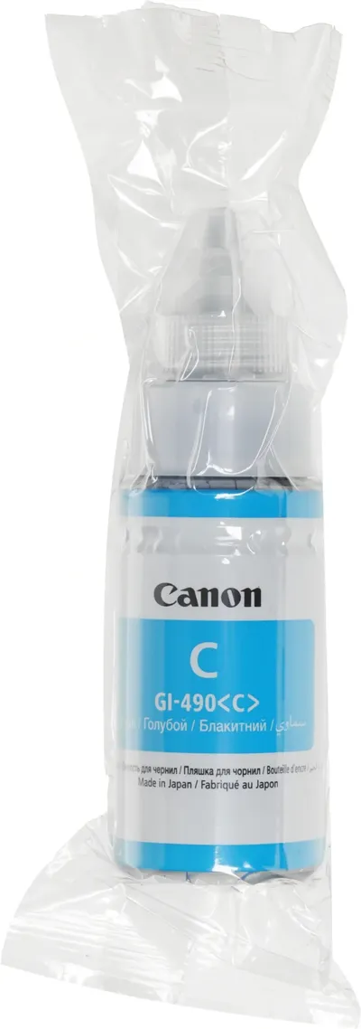 Чернила Canon GI-490 C, 70мл, голубой, оригинальные, для Canon PIXMA G1400/G2400/G3400
