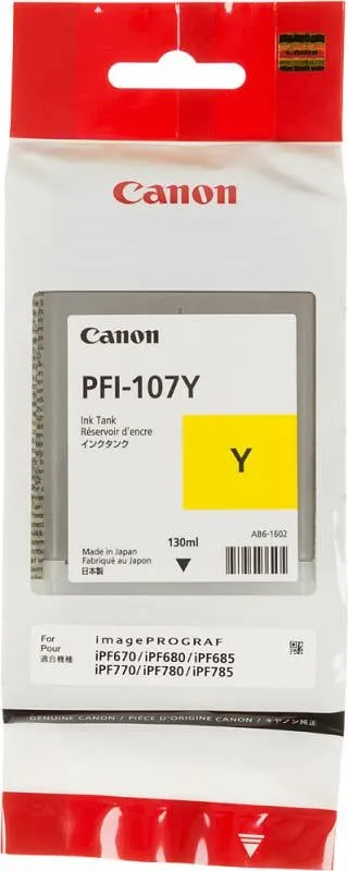 К-ж Canon PFI-107Y желт арт. 6708B001 / 6708B003 дата окончания не прописана , ориг, пр-во дек.2023г