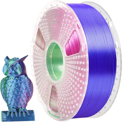 Филамент NV PRINT Silk PLA+  Blue/Green/Purple шелковистый синий+зеленый+фиолетовый для 3D печати диаметр 1.75мм   масса 1 кг