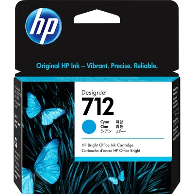 3ED67A - Картридж HP 712; Цвет: голубой; 29 мл; Совместимость: HP DesignJet T210/ T230/ T250/ T630/ T650/ Studio