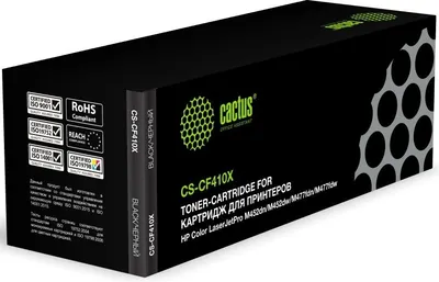 Картридж CACTUS CS-CF410X, черный, 6500 стр.