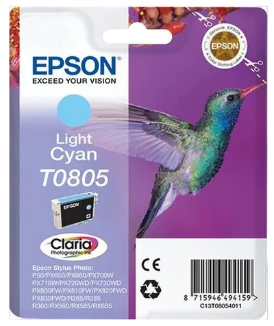Картридж EPSON C13T08054011/C13T08054010 T0805 светло-ligh-blue, стандартной емкости P50/PX660