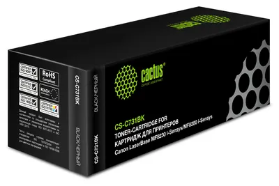 Картридж лазерный Cactus CS-C731BK, чёрный, 1600 стр.