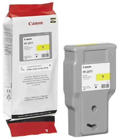 Картридж Canon PFI-207Y 8792B001 струйный Canon PFI-207Y для для iPF680/685/780/785, жёлтый, 300ml