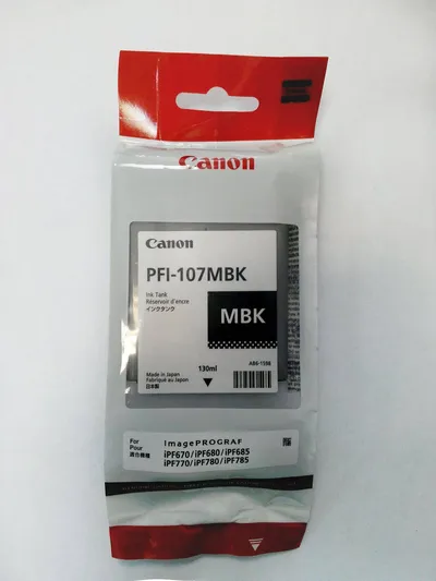 Чернильный контейнер Canon PFI-107BK Black, 130мл, для iPF