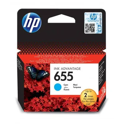Картридж Hewlett-Packard HP 655 Cyan (Голубой) для HP Deskjet Ink Advantage 3525, 4615, 4625, 5525, 6525 e-All-in-One