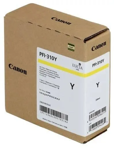 Картридж струйный Canon PFI-310 Y для Canon imagePROGRAF TX-2000, TX-2100, TX-3000, TX-3100, TX-3200, TX-4000, TX-4100, TX-4200, пигментный желтый, 330 мл.